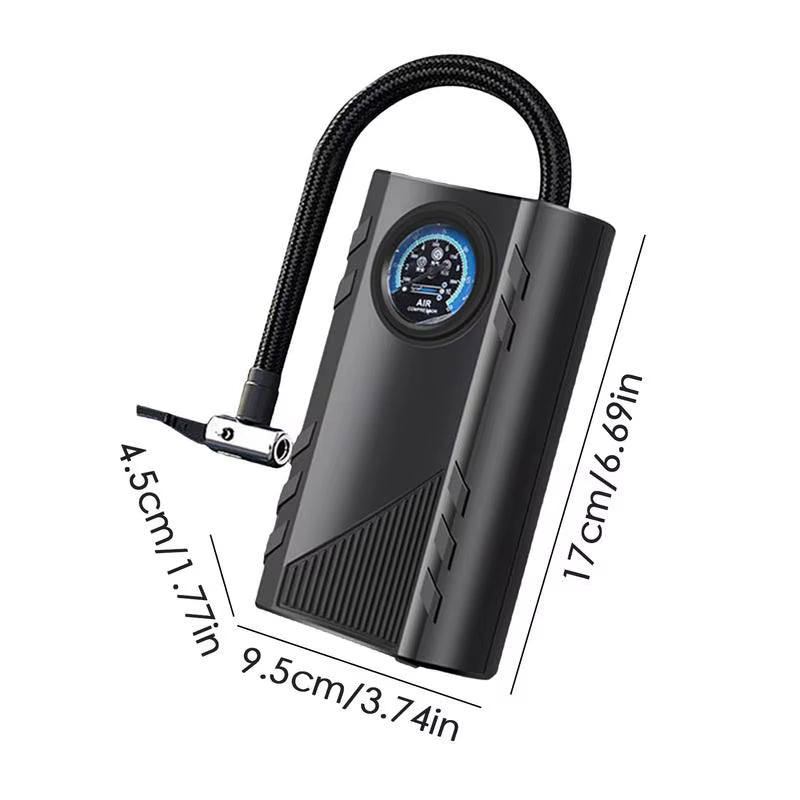 Portable Car Tire Inflator Electric Car Tire Air Pump Compact Tire Inflator with Pressure Gauge Efficient Tire Pump for Cars
