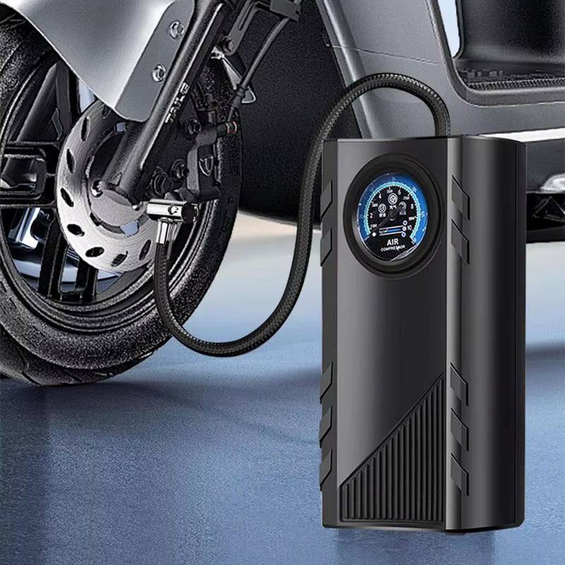 Portable Car Tire Inflator Electric Car Tire Air Pump Compact Tire Inflator with Pressure Gauge Efficient Tire Pump for Cars